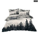 3 Piece Mountain And Tree Bedding Set Duvet Cover With 2