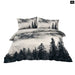 3 Piece Mountain And Tree Bedding Set Duvet Cover With 2