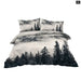 3 Piece Mountain And Tree Bedding Set Duvet Cover With 2