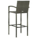 3 Piece Outdoor Bar Set With Armrest Poly Rattan Grey