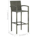 3 Piece Outdoor Bar Set With Armrest Poly Rattan Grey