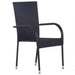 3 Piece Outdoor Dining Set Black Tbkktii