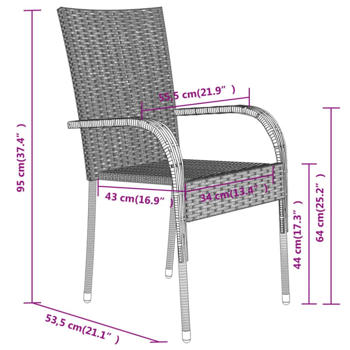 3 Piece Outdoor Dining Set Black Tbkktii