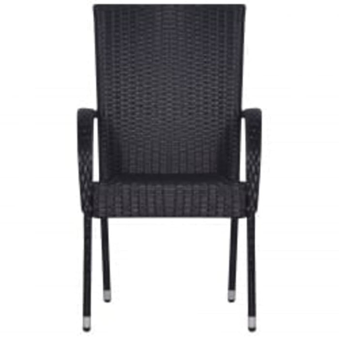 3 Piece Outdoor Dining Set Black Tbkktii