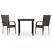 3 Piece Outdoor Dining Set Brown And Black Tbkktnt