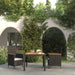 3 Piece Outdoor Dining Set With Cushions Poly Rattan Black