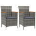 3 Piece Outdoor Dining Set With Cushions Poly Rattan Grey