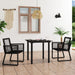 3 Piece Outdoor Dining Set Pvc Rattan Black Tbpnxnt