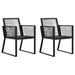 3 Piece Outdoor Dining Set Pvc Rattan Black Tbpnxnt