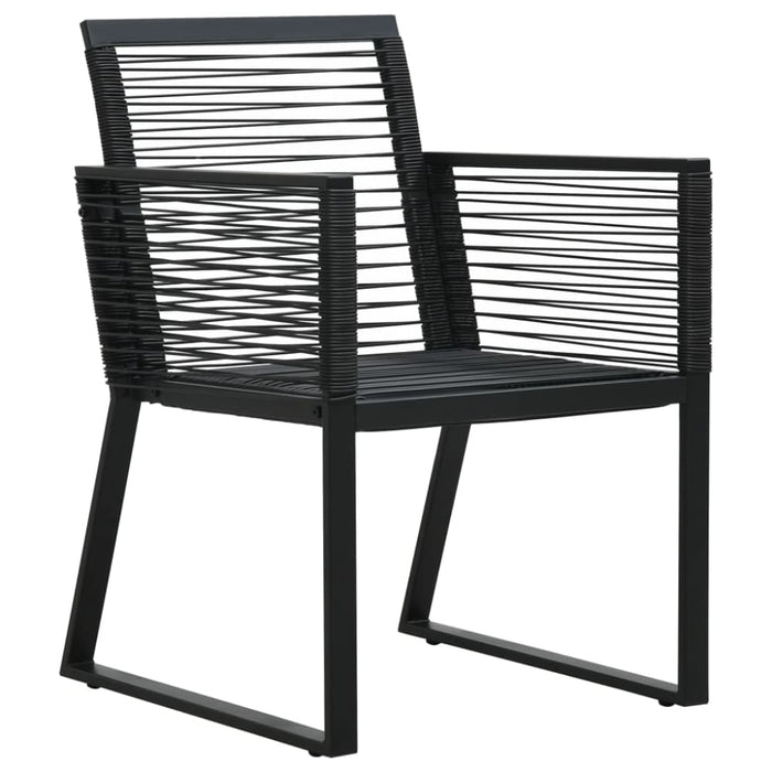 3 Piece Outdoor Dining Set Pvc Rattan Black Tbpnxnt