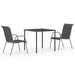 3 Piece Outdoor Dining Set Steel Anthracite Tbitaip