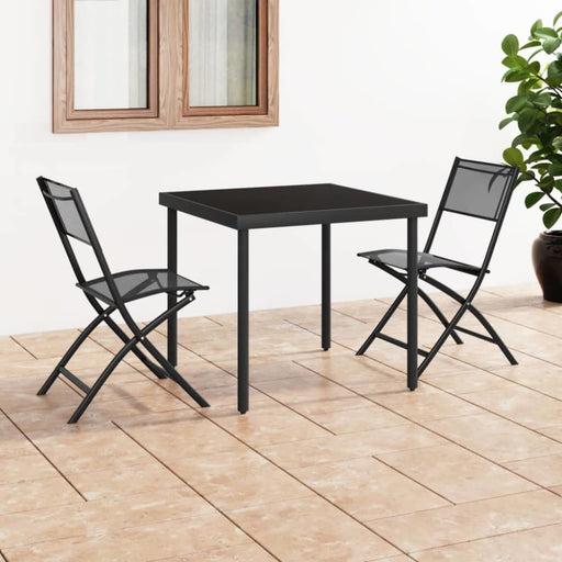 3 Piece Outdoor Dining Set Steel Tbitpbo