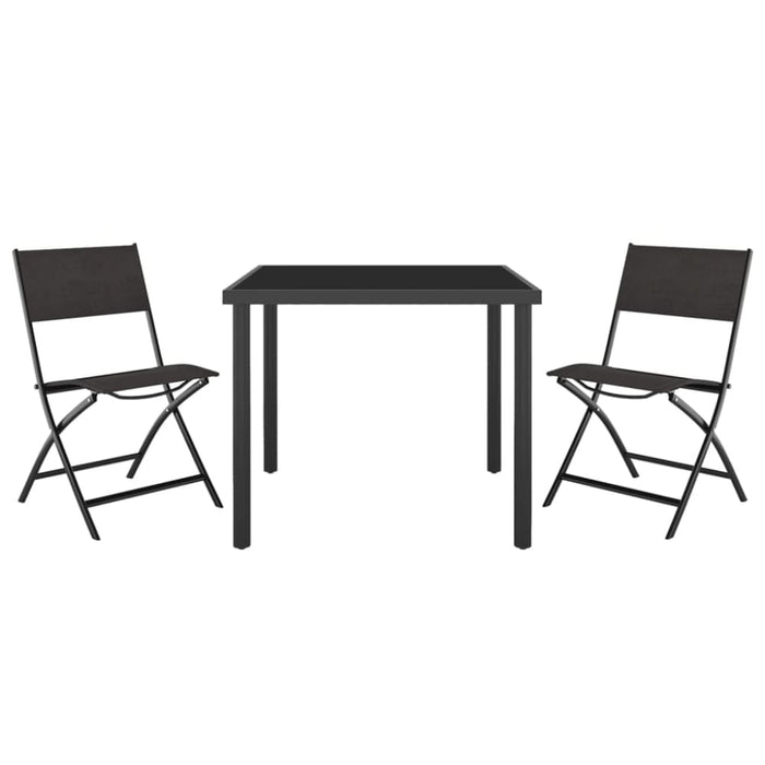 3 Piece Outdoor Dining Set Steel Tbitpox