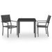 3 Piece Outdoor Dining Set Steel Tbitpto