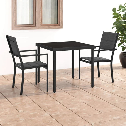 3 Piece Outdoor Dining Set Steel Tbitpto