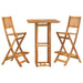 3 Piece Outdoor Bar Set Solid Wood Acacia Tobaklo