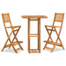 3 Piece Outdoor Bar Set Solid Wood Acacia Tobaklo