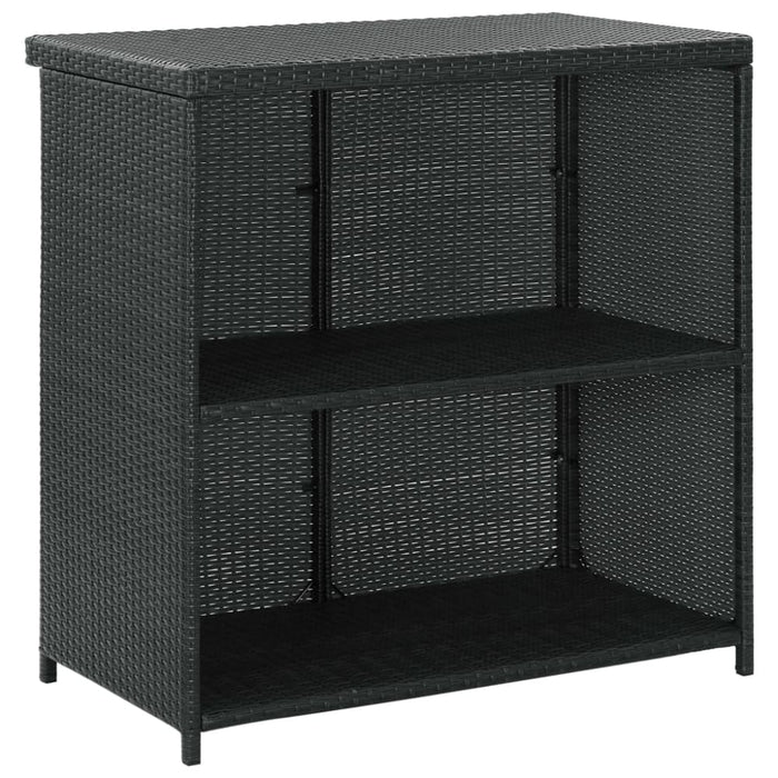 3 Piece Bar Set Poly Rattan Black Totaio