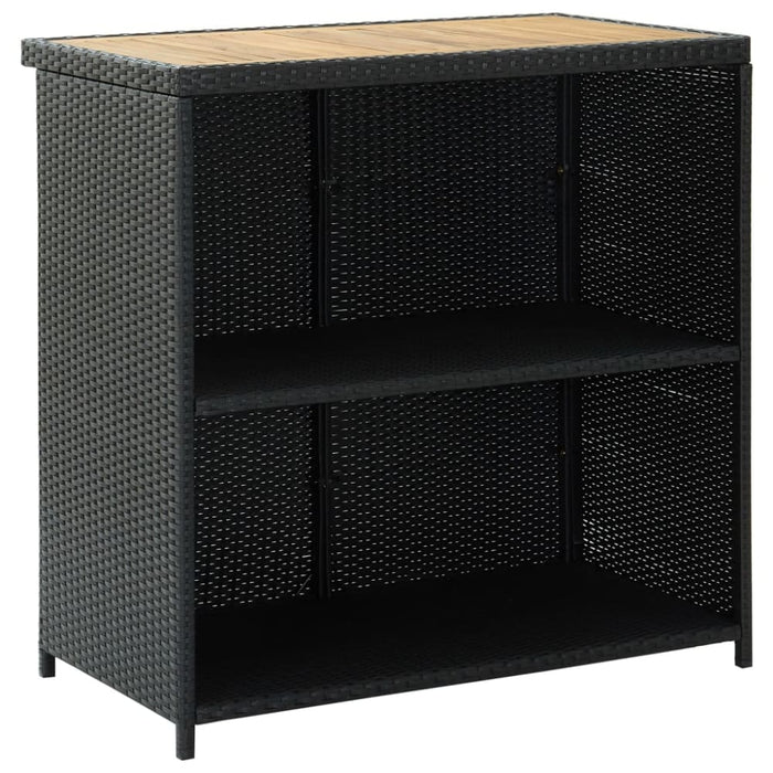 3 Piece Bar Set Poly Rattan Black Totait