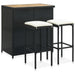 3 Piece Bar Set Poly Rattan Black Totait