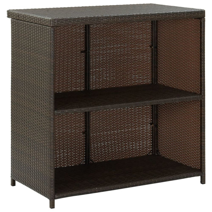 3 Piece Bar Set Poly Rattan Brown Totaib