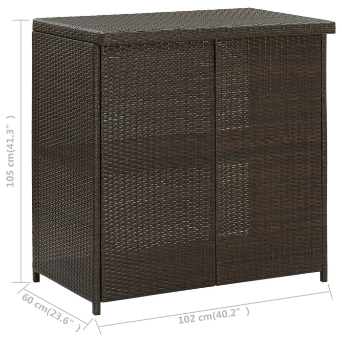 3 Piece Bar Set Poly Rattan Brown Totaib