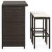 3 Piece Bar Set Poly Rattan Brown Totaib