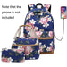 3 Piece Printed Usb Backpack For Students