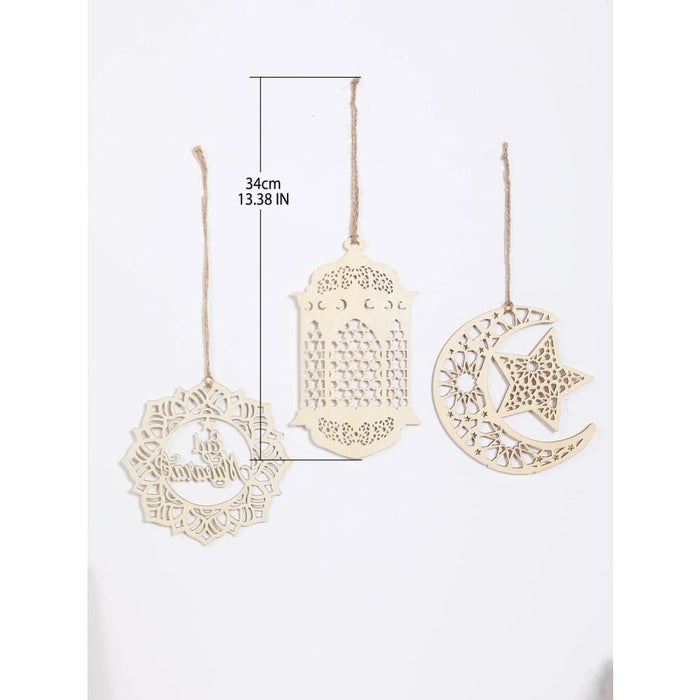 3 Piece Ramadan Wood Decor Set