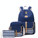 3 Piece Striped Canvas Backpack Set For Students