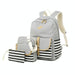 3 Piece Striped Canvas Backpack Set For Students