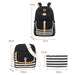 3 Piece Striped Canvas Backpack Set For Students