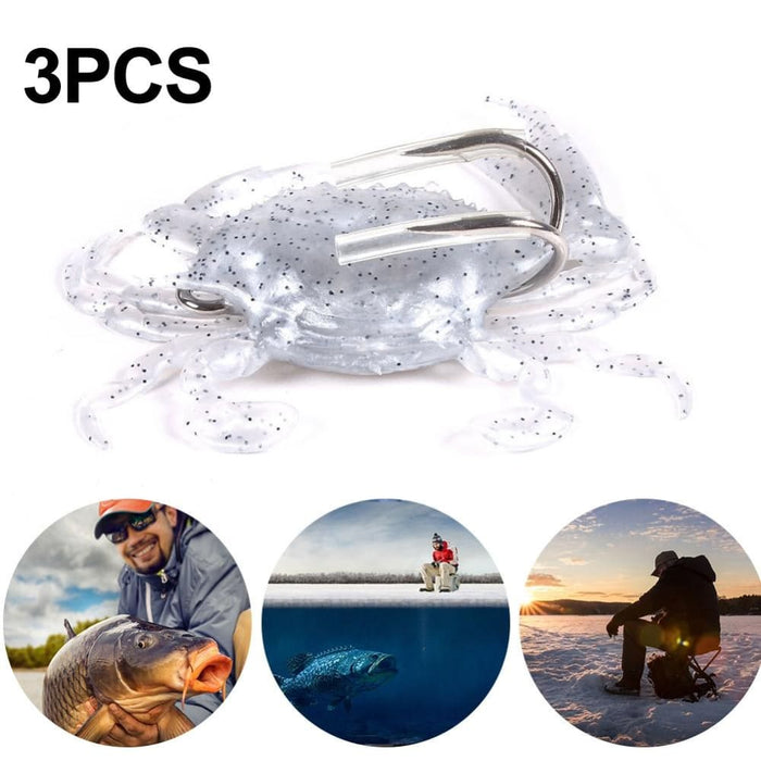 3 Piece Submerged Crab Hook For Ice Fishing 8cm 19g Anti