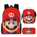 3 Piece Super Mario Schoolbag Set For Kids