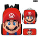 3 Piece Super Mario Schoolbag Set For Kids