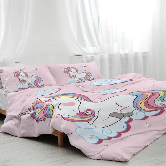 3 Piece Unicorn Bedding Set Duvet Cover With 2 Pillow Shams