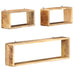 3 Piece Wall Cube Shelf Set Soild Mango Wood Xnpnaa