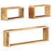 3 Piece Wall Cube Shelf Set Soild Mango Wood Xnpnaa