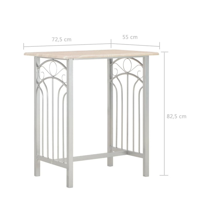 3 Piece Bar Set Wood And Steel Xnatkn