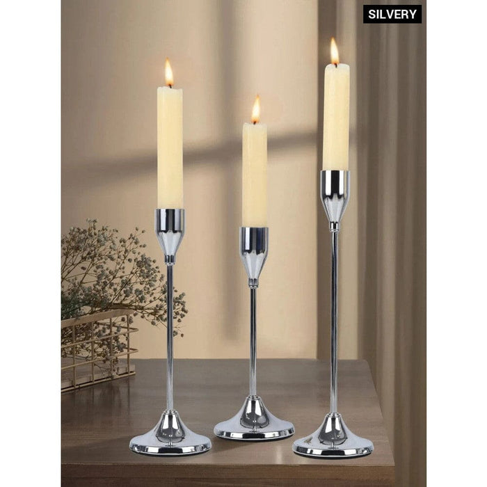 3 Pieces European Metal Candle Holders