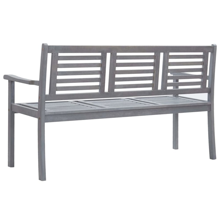 3-seater Garden Bench 150 Cm Grey Solid Eucalyptus Wood