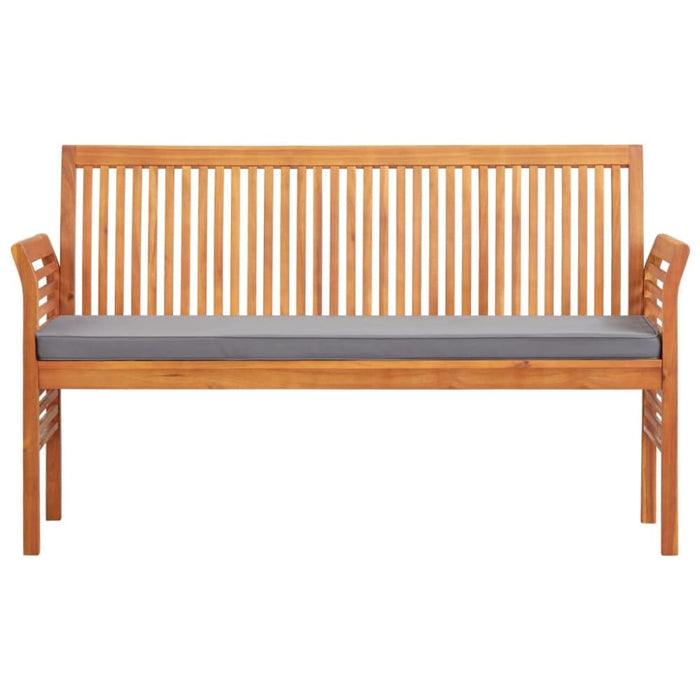 3-seater Garden Bench With Cushion 150 Cm Solid Acacia Wood