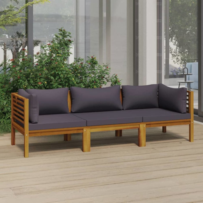 3-seater Garden Sofa With Cushion Solid Acacia Wood Tbnlkbb