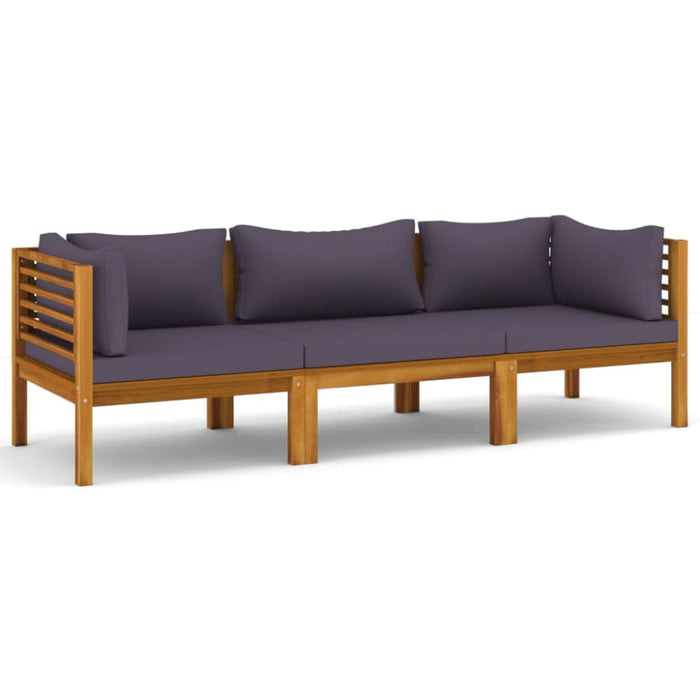 3-seater Garden Sofa With Cushion Solid Acacia Wood Tbnlkbb