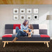 3 Seater Modular Linen Fabric Wood Sofa Bed Couch - Multi