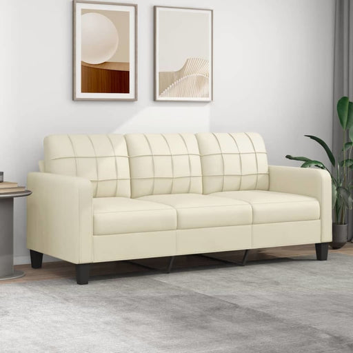 3-seater Sofa Cream 180 Cm Faux Leather Tpkoxt