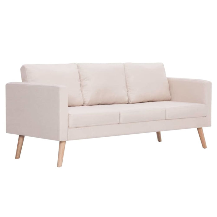 3-seater Sofa Fabric Cream Xnotpx