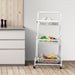 Goslash Picks 3 Tier Kitchen Trolley Cart Swivel White