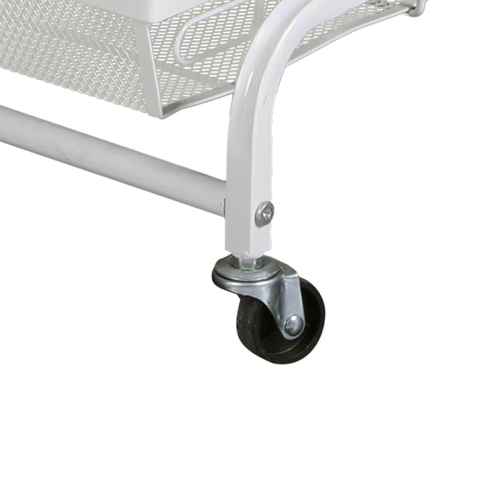 Goslash Picks 3 Tier Kitchen Trolley Cart Swivel White