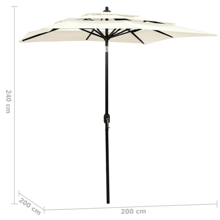 3-tier Parasol With Aluminium Pole Sand 2x2 m Totnaa